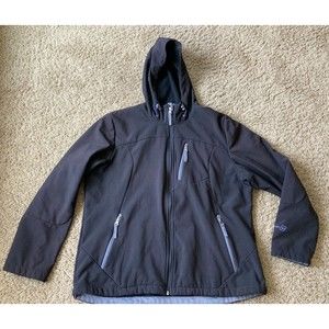 Free Country Jacket Women's XL Super Softshell Black Long Sleeve Fleece Lined